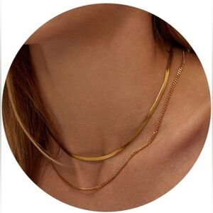 COPY - Gold Necklace Women’s Necklace 14K Gold Plated Multilayered Gold Chain f…